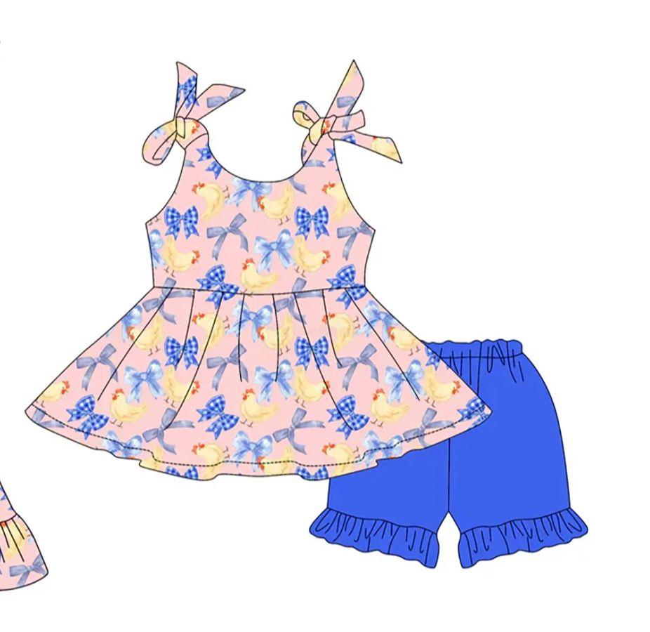 Summer Duck Clothing - Summer Little Yellow Duck Bow Print