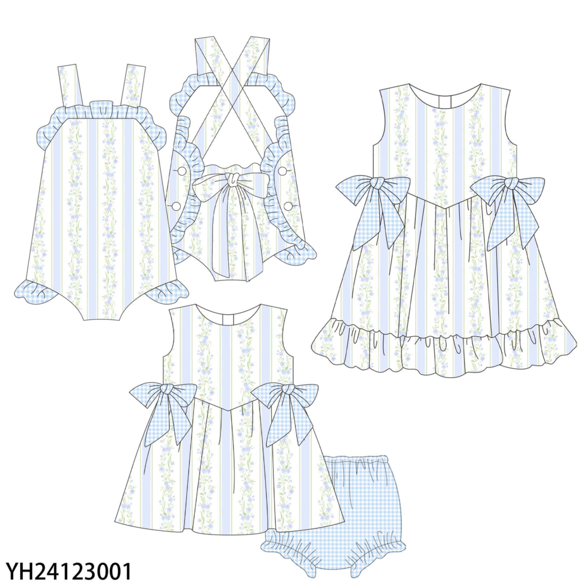 Summer Clothing Boutiques - Summer Children's Clothing Blue Floral Print
