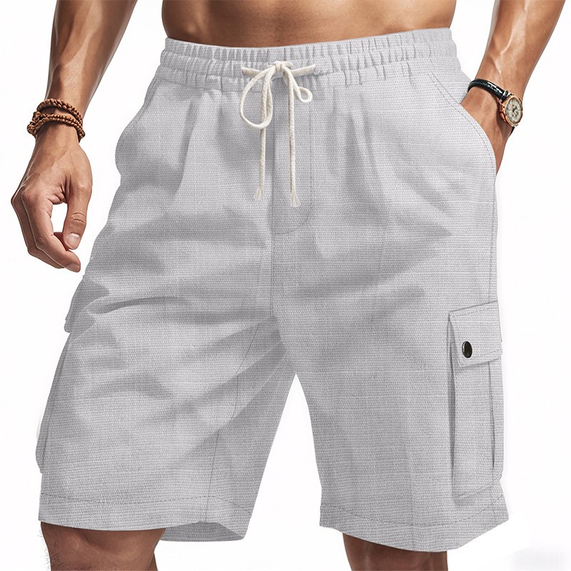 Men's Summer Straight Leg Carg - Linen Shorts Men のレビューと価格