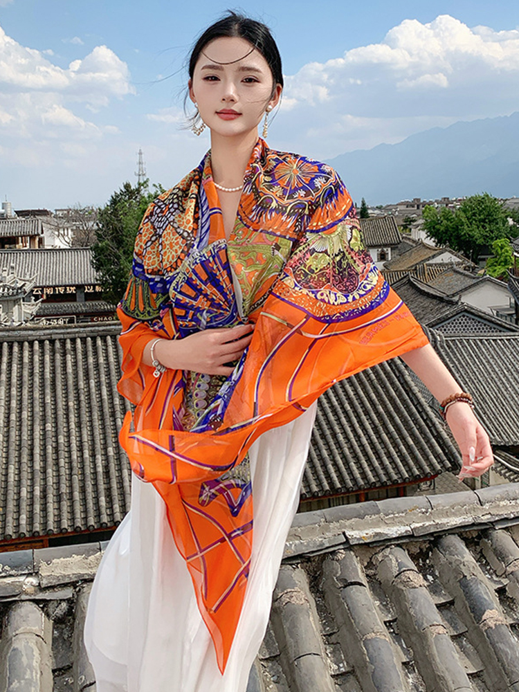 New Elegant Women Silk Scarf V - Sarong Pareo Wrap のレビューと価格