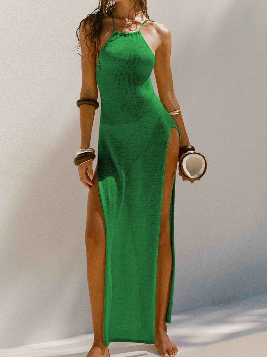 Sexy High Slit Crochet Knitted - Sarong Pareo Wrap のレビューと価格