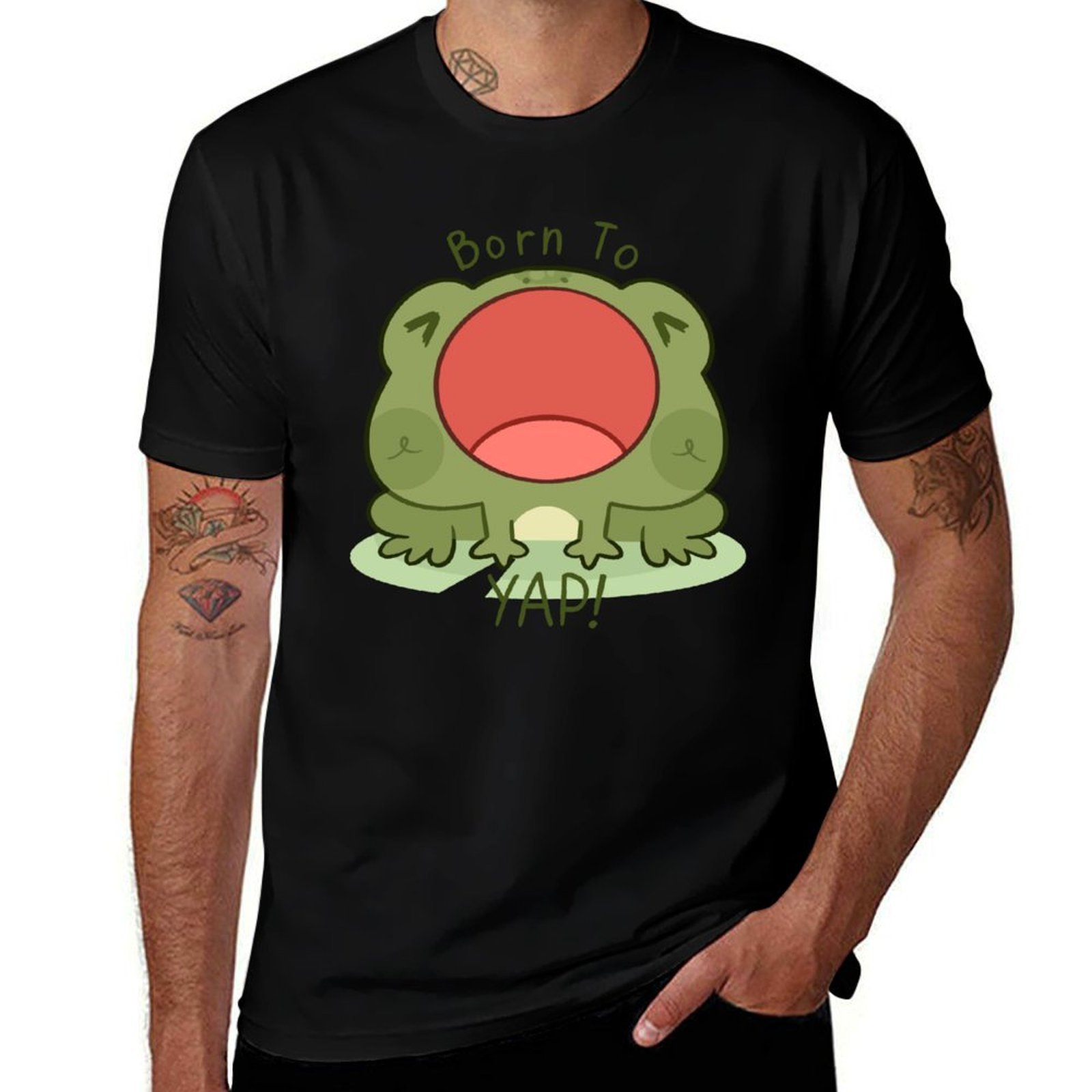 Born to Yap Frog T-Shirt summe - Summer Clothing Essentials Men のレビューと価格