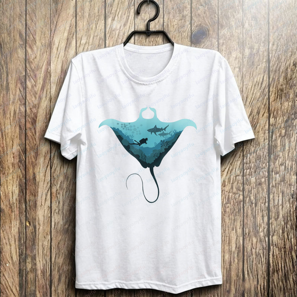 Manta Ray Scuba Cotton Tee Oce - Summer Rays Clothing のレビューと価格