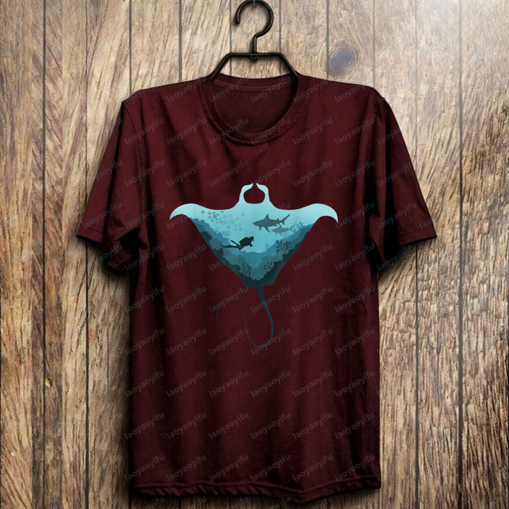 Manta Ray Scuba Cotton Tee Oce - Summer Rays Clothing のレビューと価格