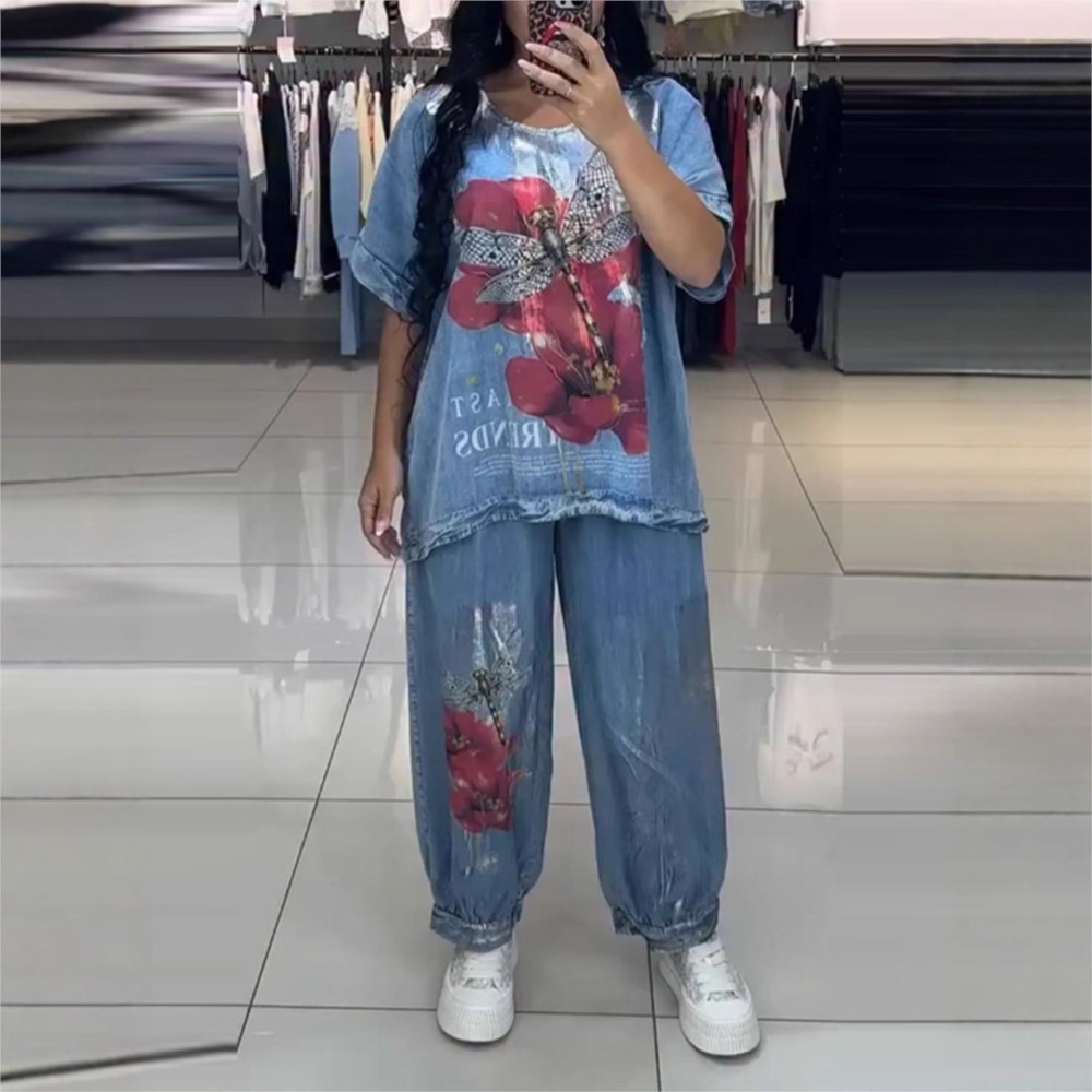 Fashion Denim Blue Print For W - Zara Summer Clothing For Women のレビューと価格
