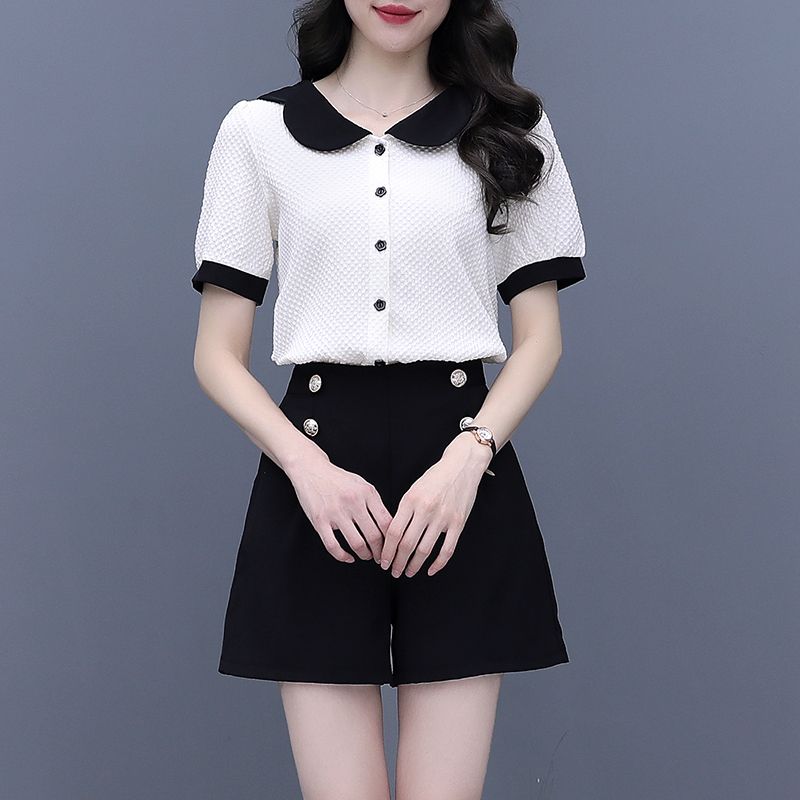 Contrast Color Button Short Se - Summer Clothing Trends 2025 のレビューと価格