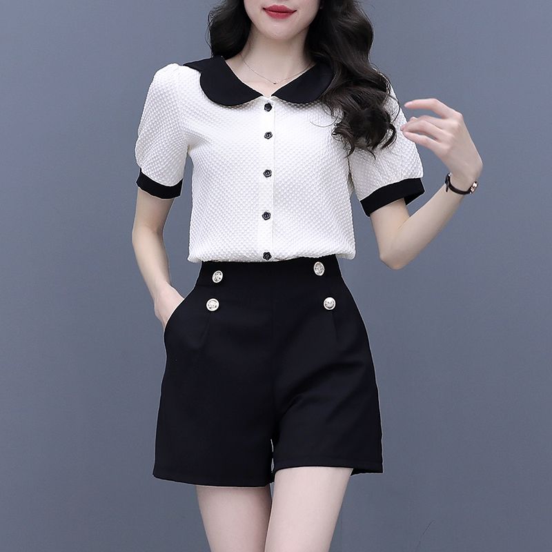 Contrast Color Button Short Se - Summer Clothing Trends 2025 のレビューと価格