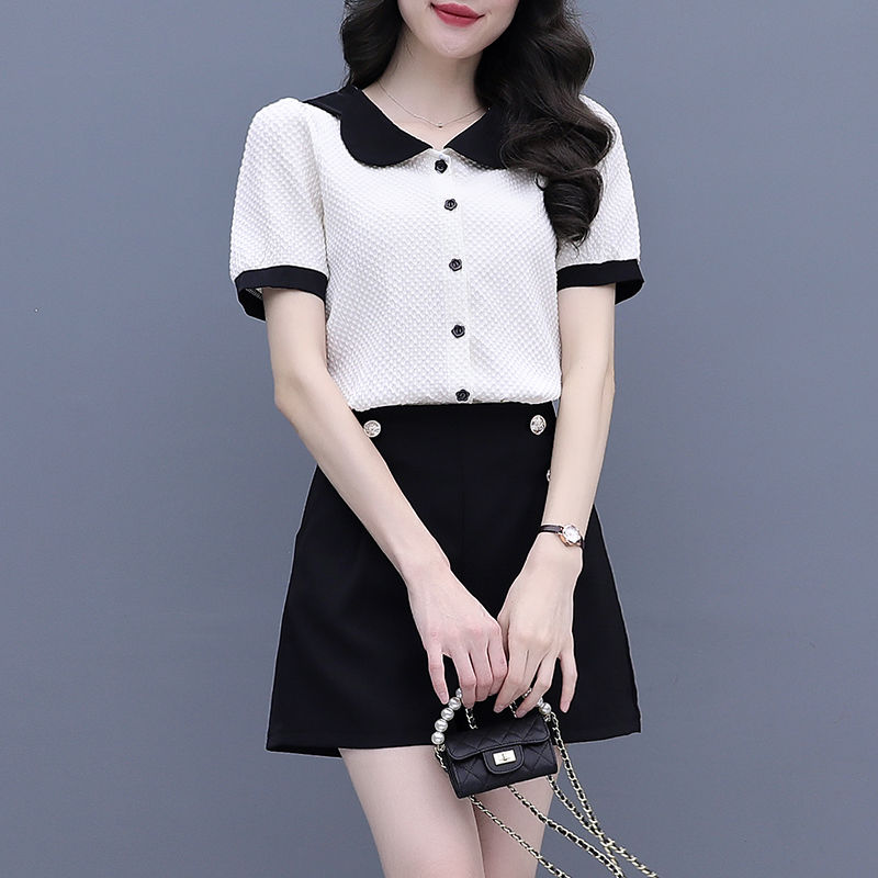 Contrast Color Button Short Se - Summer Clothing Trends 2025 のレビューと価格