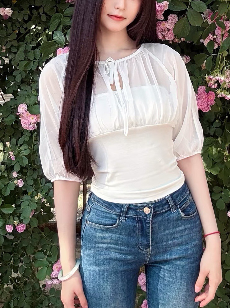 Mulberry Silk-Paneled Top with - Summer Clothing Us のレビューと価格