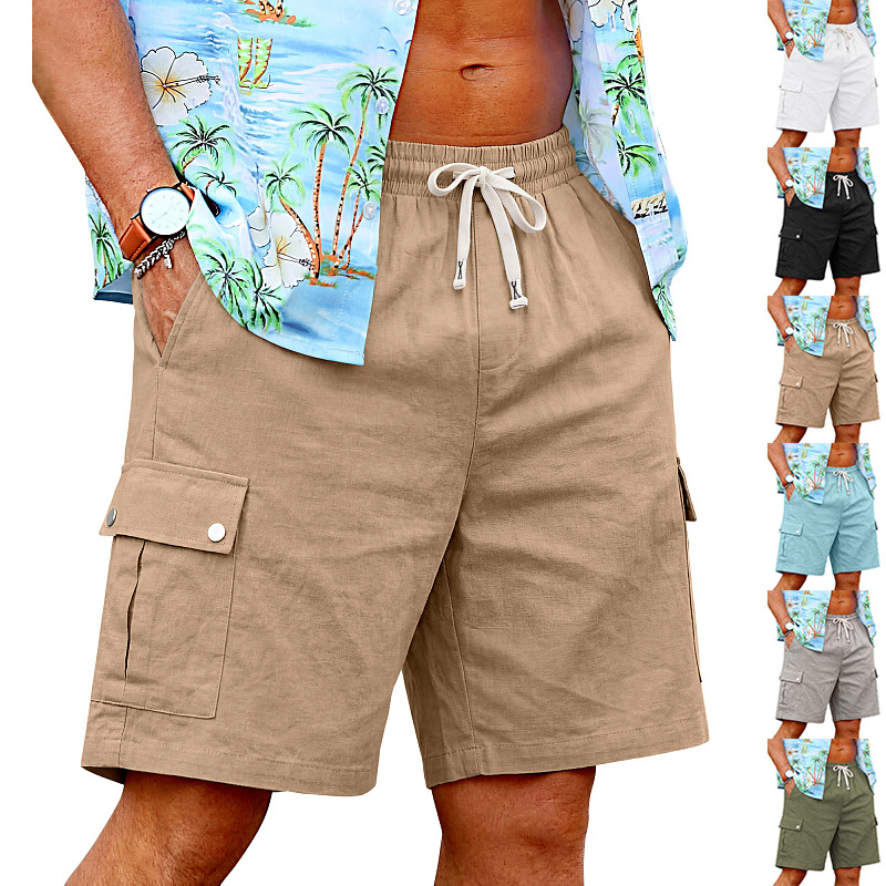 Summer Loose Skin-Friendly Out - Linen Shorts Men のレビューと価格