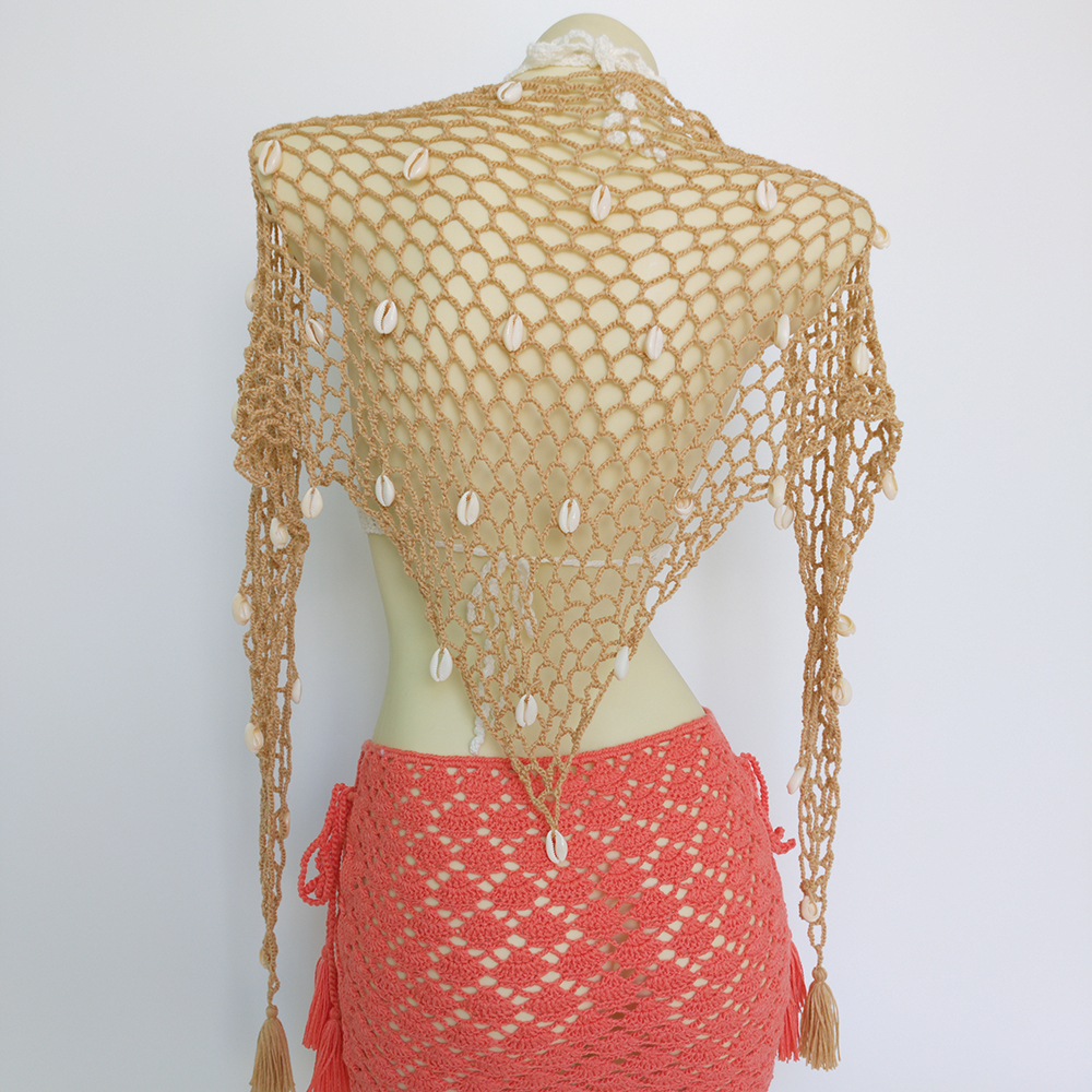 Women Triangle Shawl With Seas - Sarong Pareo Wrap のレビューと価格