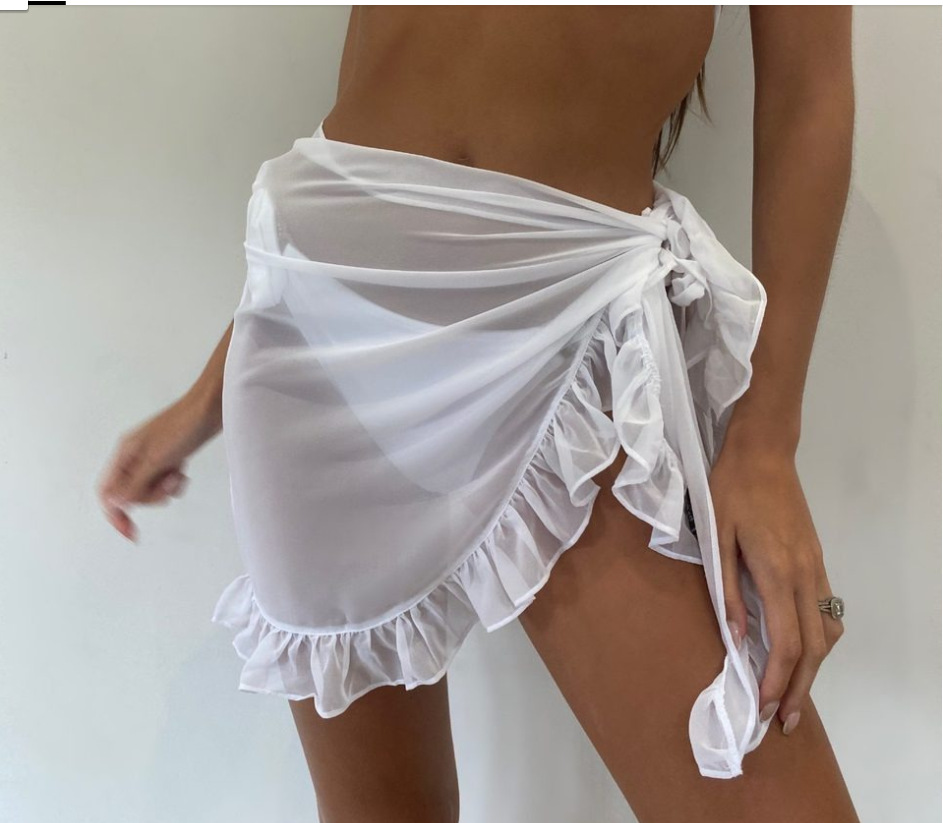 6 Colors Ruffle Bikini Cover U - Sarong Pareo Wrap のレビューと価格