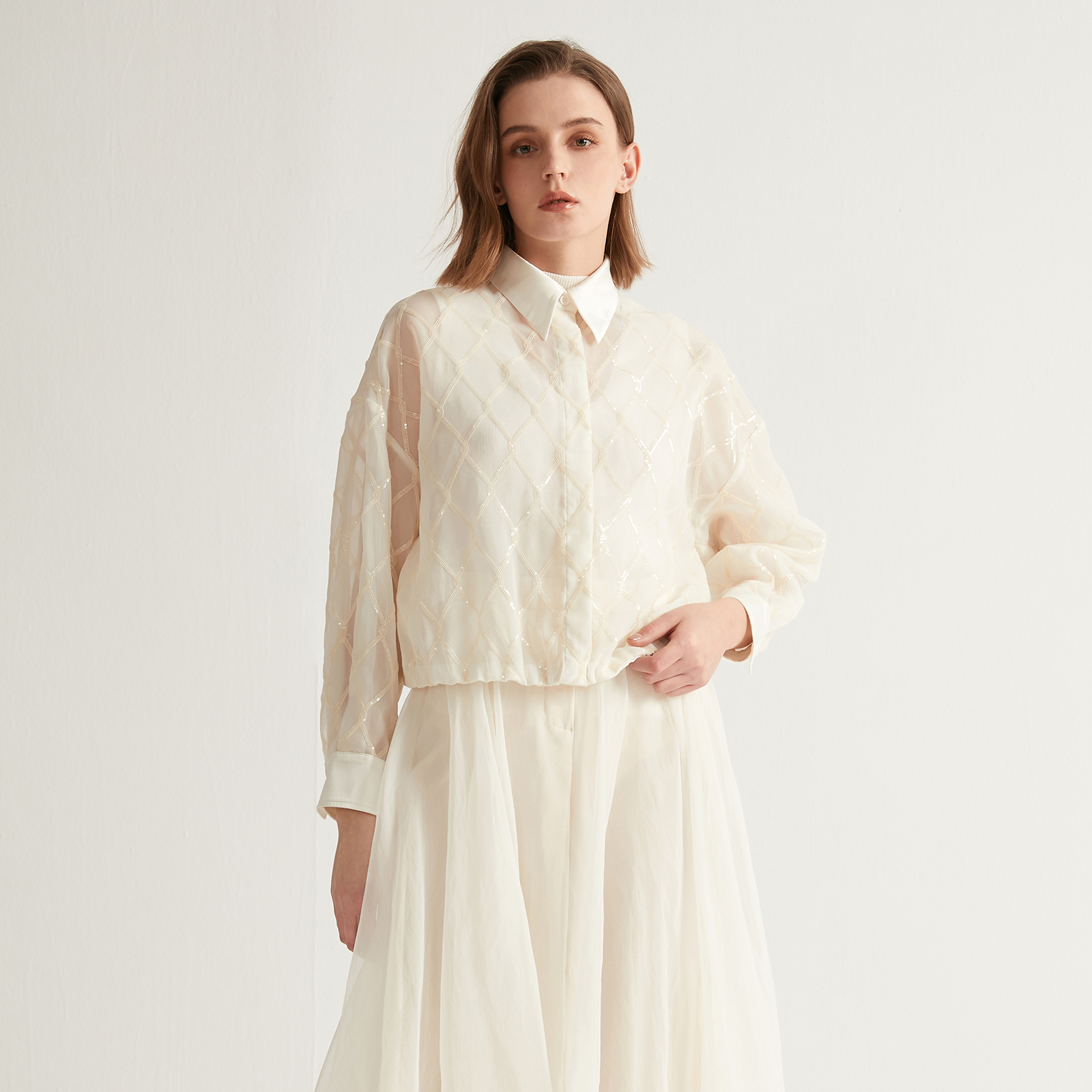 K1095W Luxury 100% Silk Sequin - Quality Summer Clothing For Women のレビューと価格