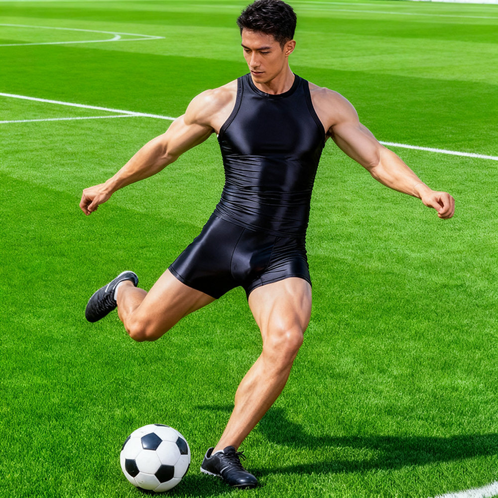 Men Silky Glossy Shiny Tracksu - Tank Top Breathable のレビューと価格