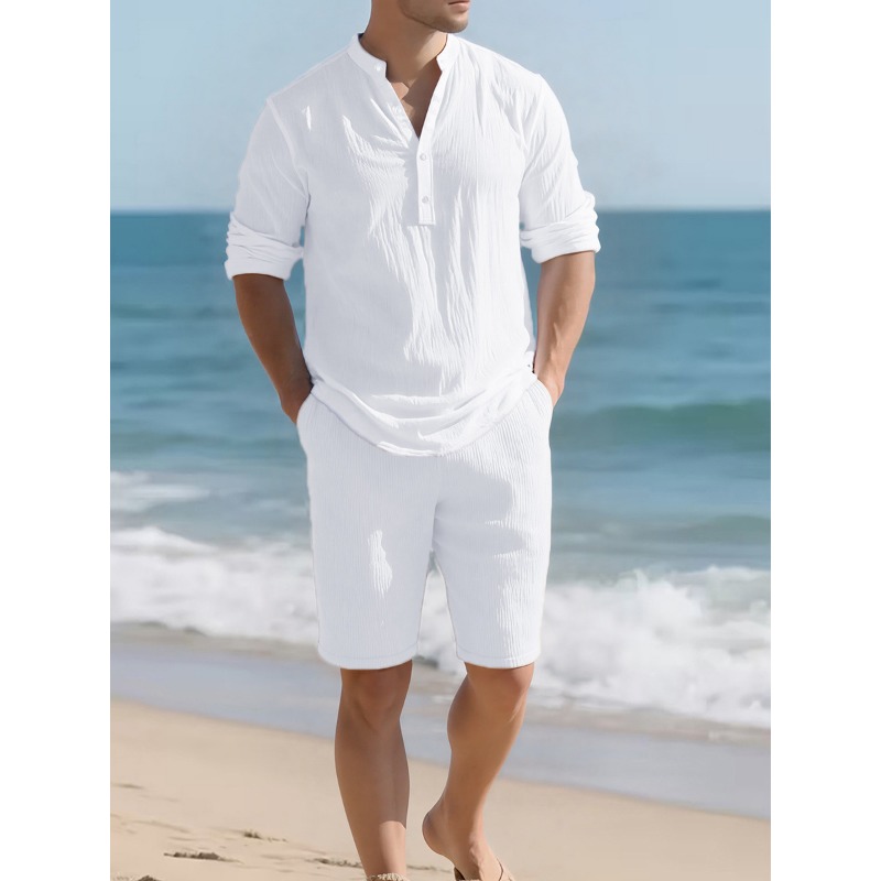 Men's White Linen Blend Two Pi - Linen Shorts Men のレビューと価格