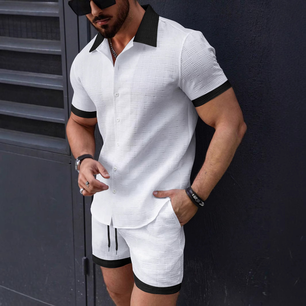Matching Sets Trend Men Suit   - Linen Shorts Men のレビューと価格