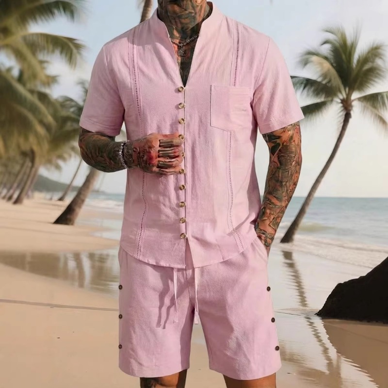 Men's Linen 2 Piece Outfits St - Linen Shorts Men のレビューと価格