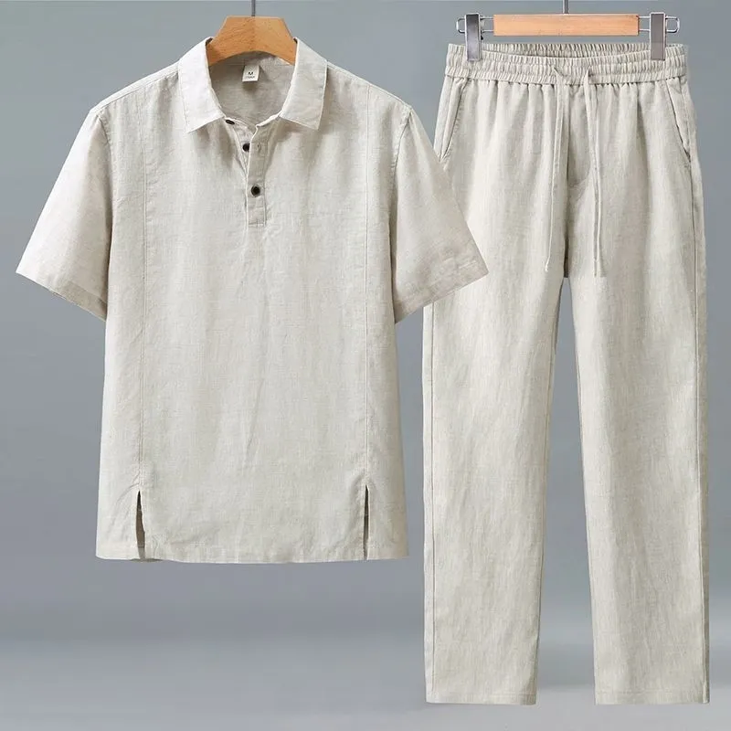 Men Plus Size Summer Linen Two - Linen Shorts Men のレビューと価格