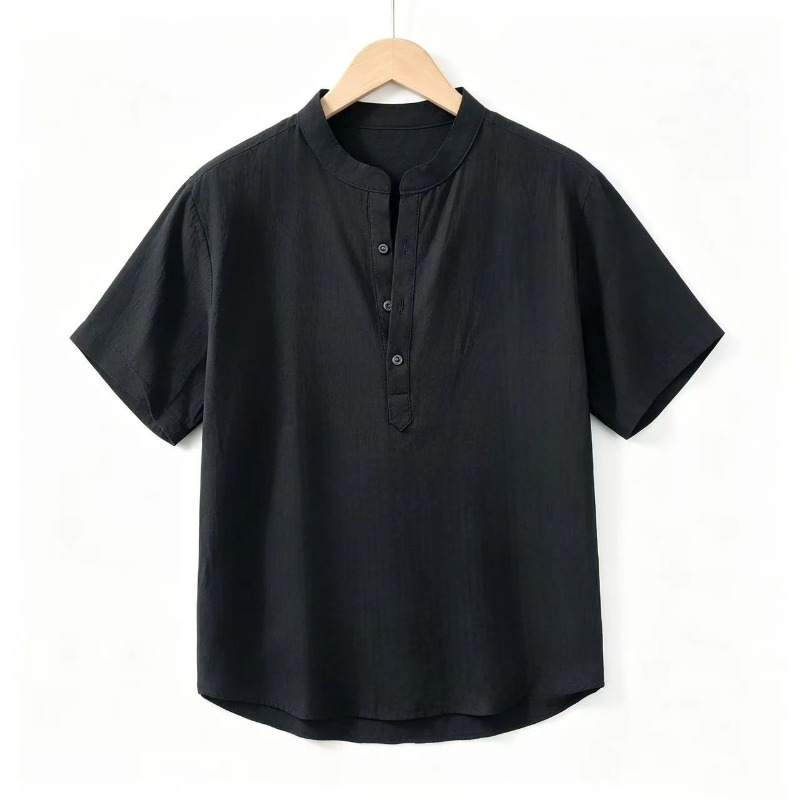 Men Cotton Linen Short-Sleeve  - Linen Shorts Men のレビューと価格