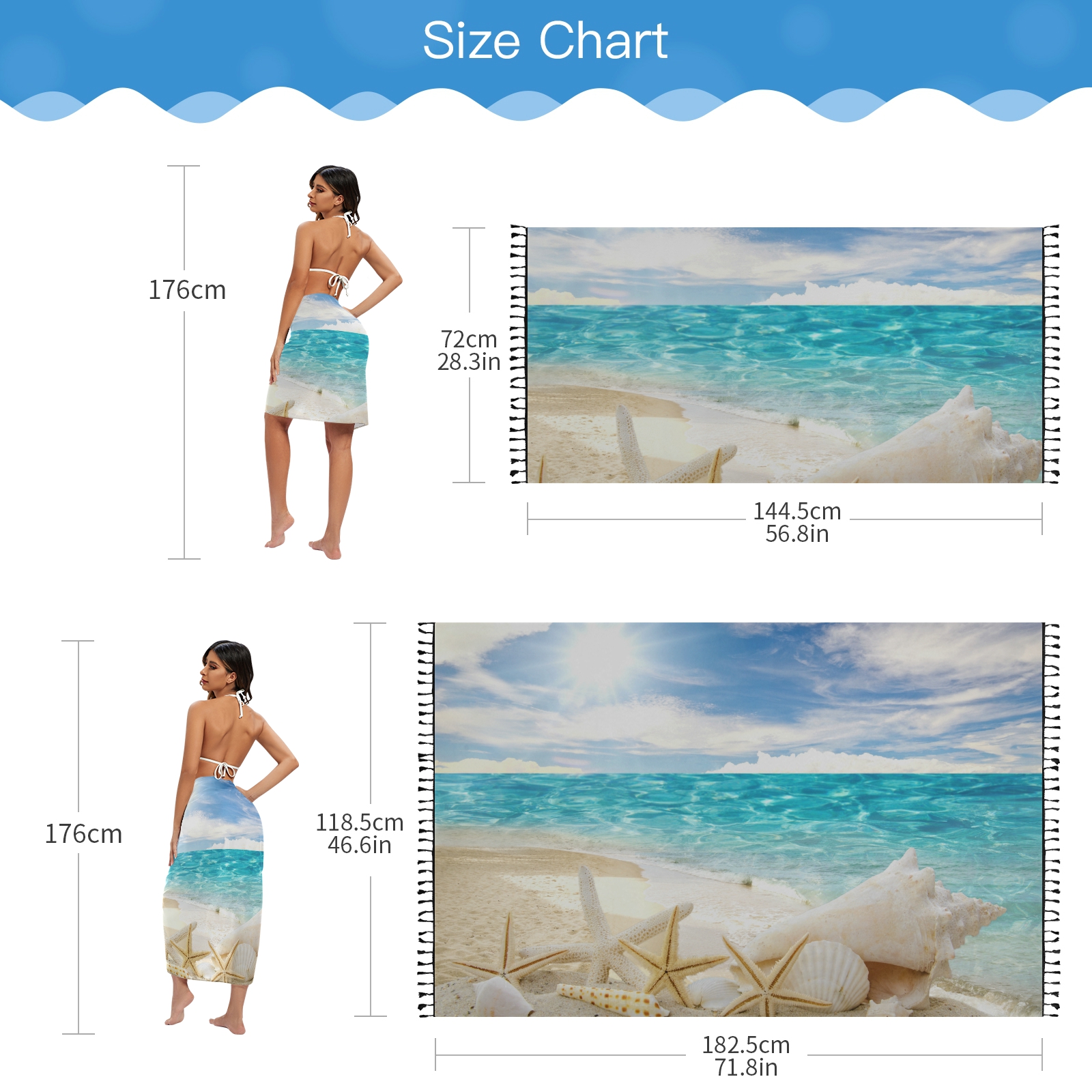 Sexy Women Chiffon Swimwear Pa - Sarong Pareo Wrap のレビューと価格