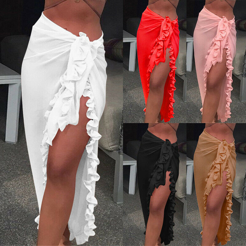 Women Sexy Sheer Bikini Cover  - Sarong Pareo Wrap のレビューと価格