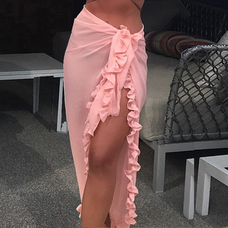 Women Sexy Sheer Bikini Cover  - Sarong Pareo Wrap のレビューと価格