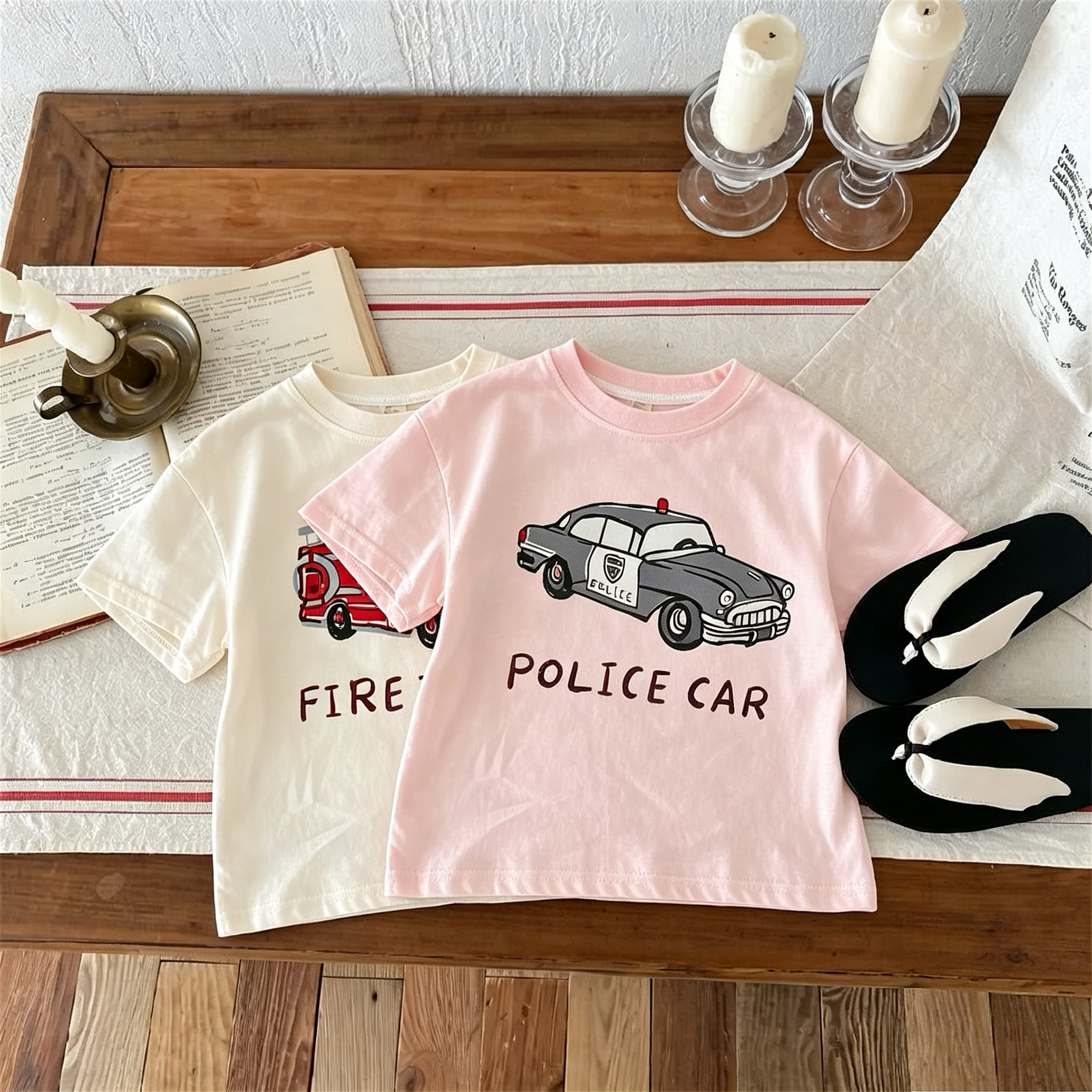 Printed Car Boys Girls T-shirt - Summer Clothing Boutiques のレビューと価格