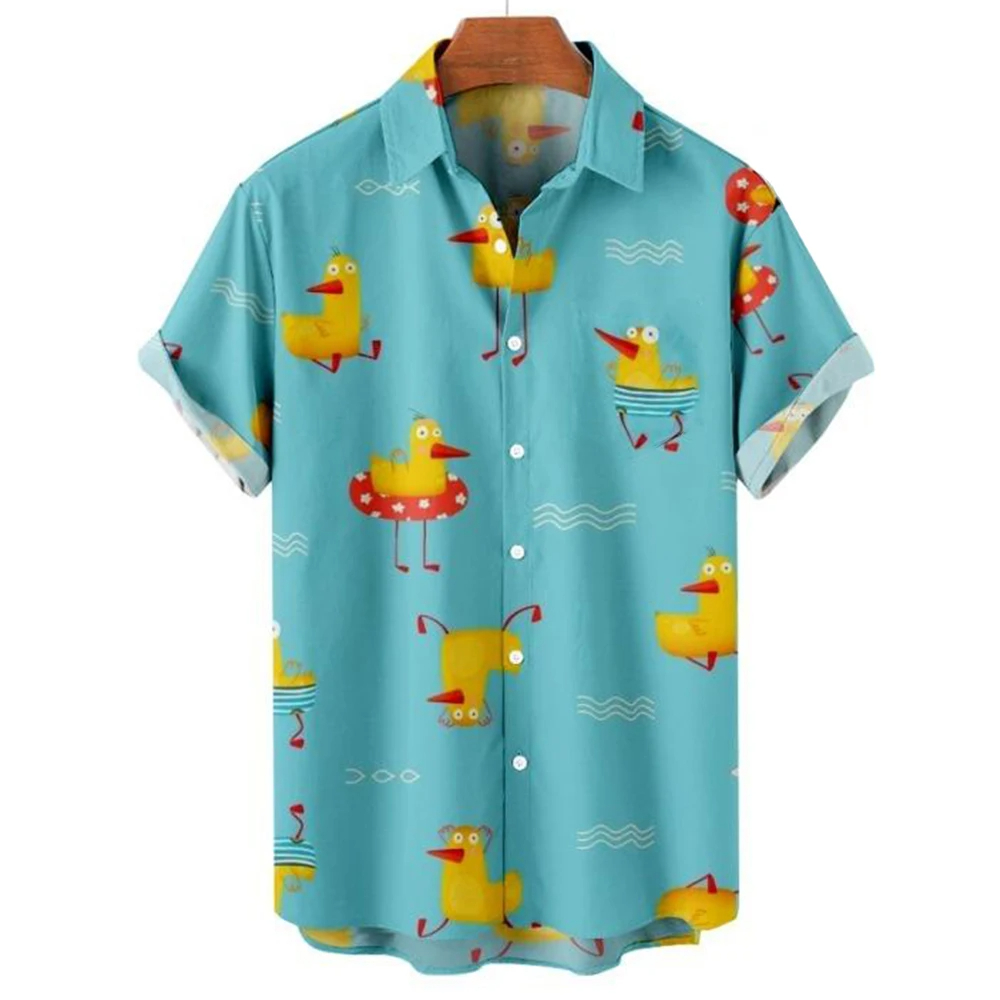 Men's Shirts Cute Duck 3d Prin - Summer Duck Clothing のレビューと価格