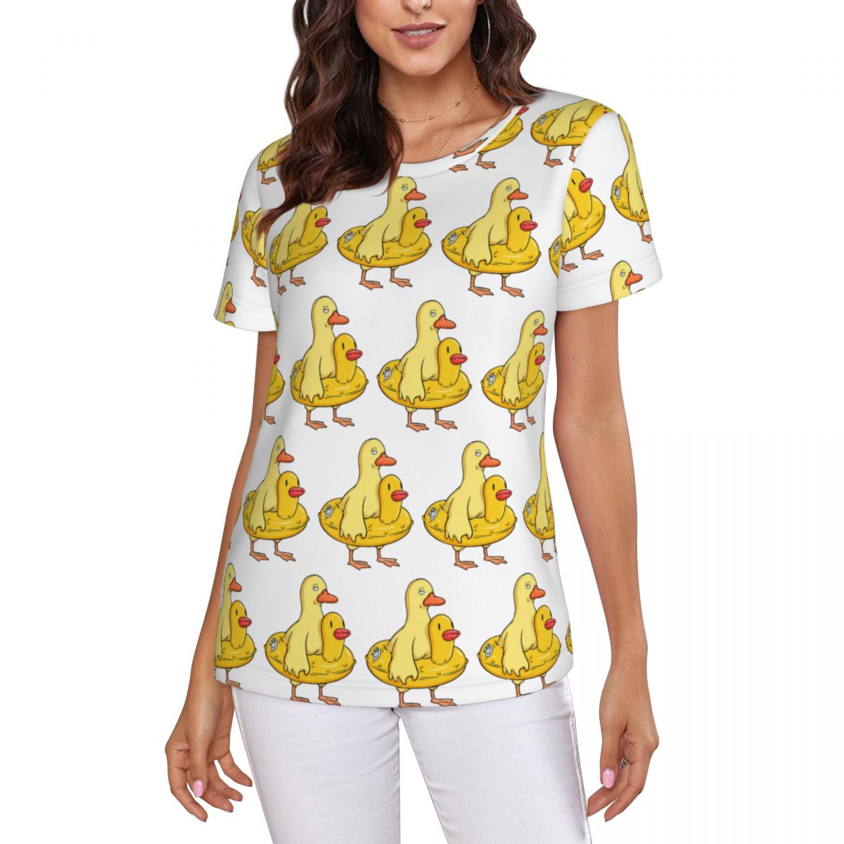 Double Duck T-Shirt Women Shor - Summer Duck Clothing のレビューと価格